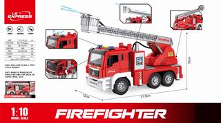 1:10 FRICTION FIRE TRUCK W/SPRAY WATER,
