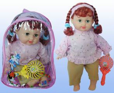 16``DOLL W/RATTLE  PVC BAG,