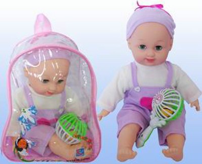16``DOLL W/RATTLE  PVC BAG,