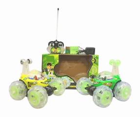 BEN 10 R/C TUMBLING CAR W/BATTERY,LIGHT,MUSIC.W/B,